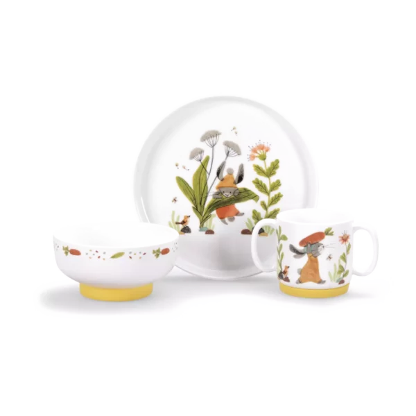 Set Vaisselle Porcelaine Trois Petits Lapins Moulin Roty 12